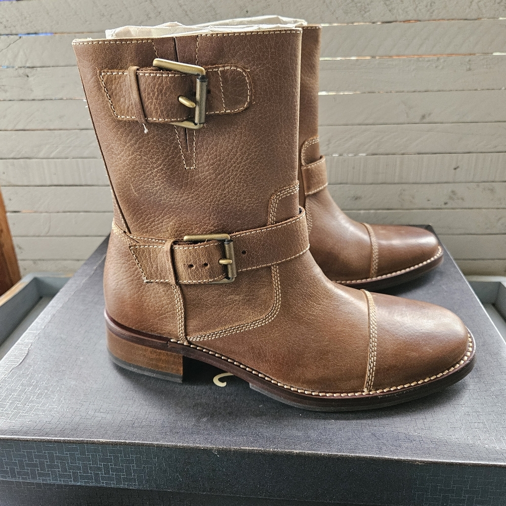 COLE HAAN NIKE AIR Brando Buckle Calf Boots Men's Size 7 Women's Size 9 NIB